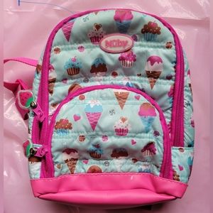 Nuby - On The Go Quilted Backpack Harness Cupcakes Strawberries